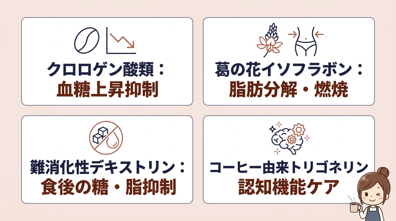 代表的な機能性関与成分とその働き