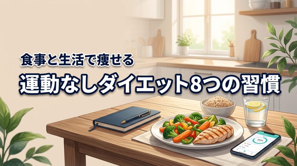 運動なしダイエットを叶える8つの習慣！食事と生活リズムで無理なく痩せるコツ